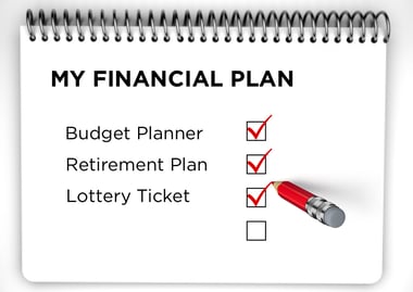 Why do 21 percent of employees include the lottery in their retirement plan?