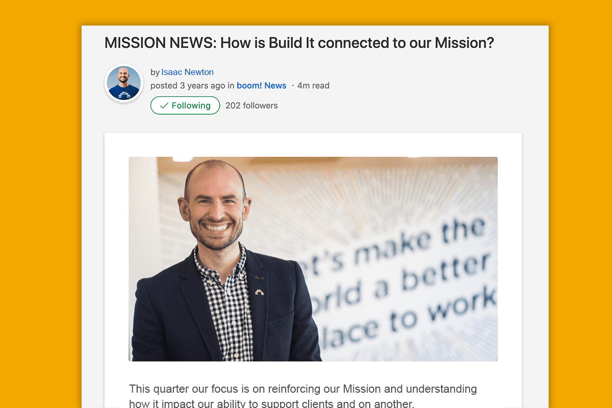 internal communications - blog example